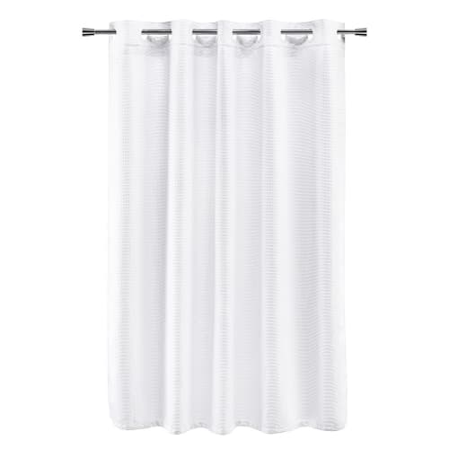 Luxe Waffle Shower Curtain, 100% Polyester, Hook-Free, 72x74, White